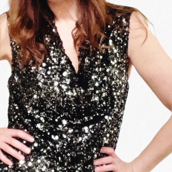 Cowl Neck Sequin Romper, Size M/L, French Connection - Picture 4 of 12